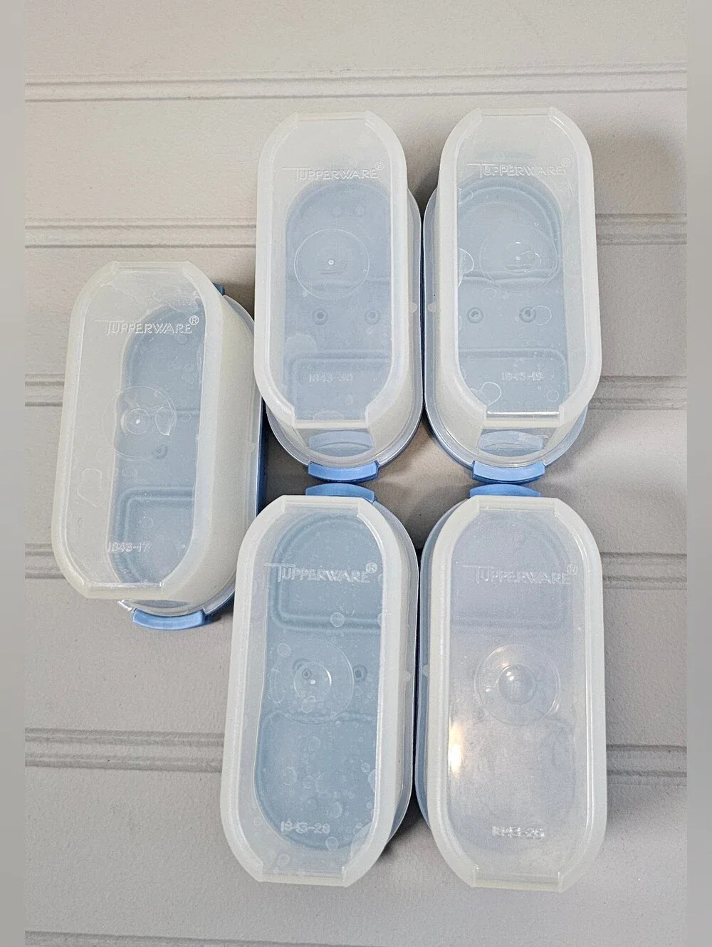 5 Blue Tupperware Modular mates spice containers